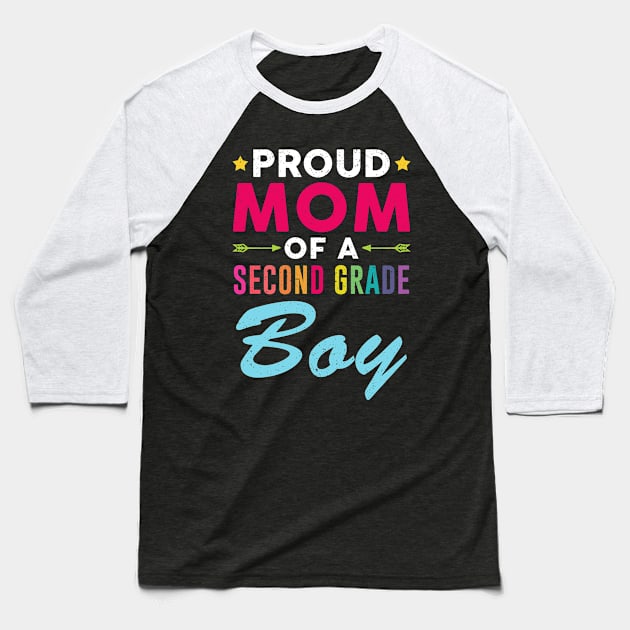 Proud Mom Of A Second grade Boy Back To School Baseball T-Shirt by kateeleone97023